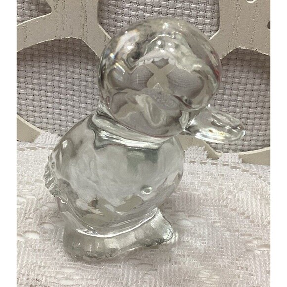 Clear Art Glass Duckling Paperweight Farm Decor Figure Fenton Style Unmarked - Picture 3 of 13